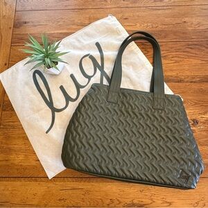 Lug Tempo Vegan Leather Weekender Travel Bag Olive Green with Dustbag NW…